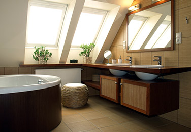 salle de bain marron